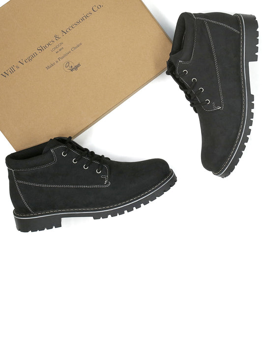 Low Dock Boots in Black Vegan Suede