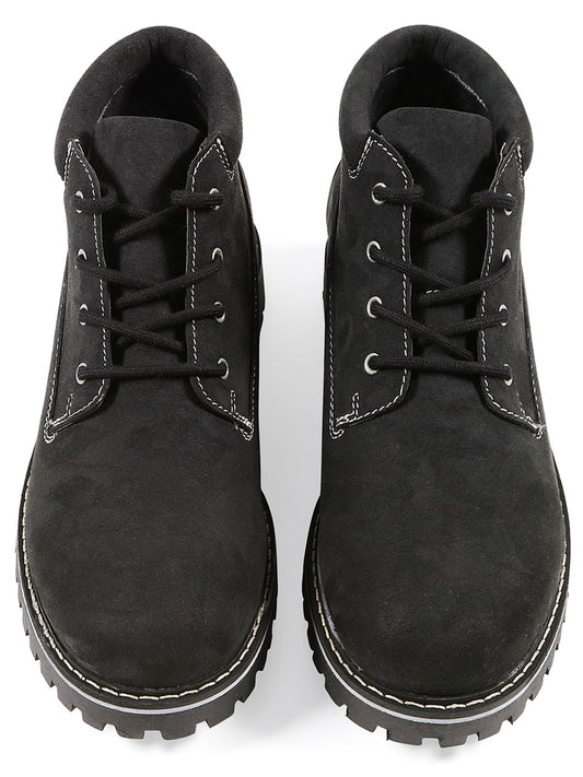 Low Dock Boots in Black Vegan Suede