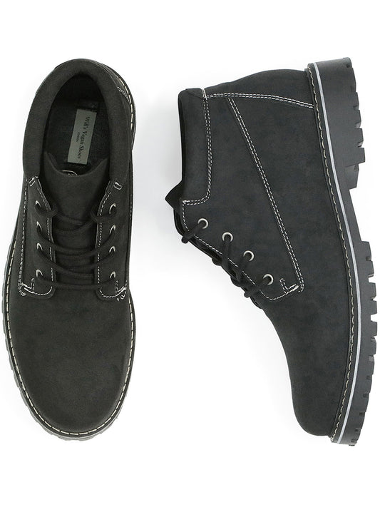 Low Dock Boots in Black Vegan Suede