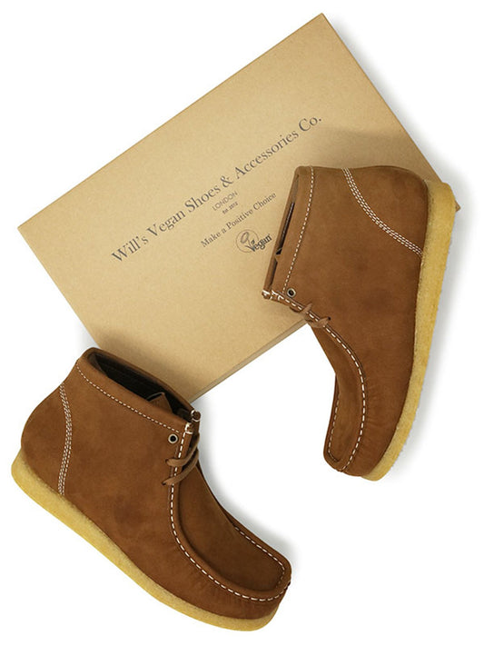 Moccasin Boots in Brown Vegan Suede