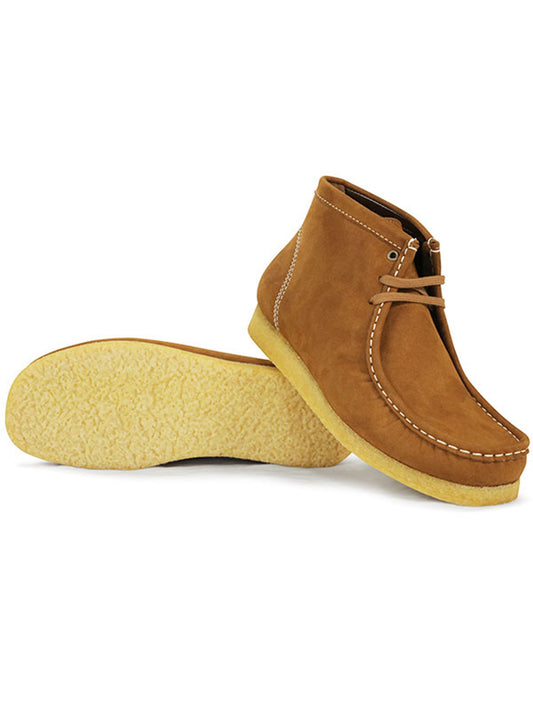Moccasin Boots in Brown Vegan Suede