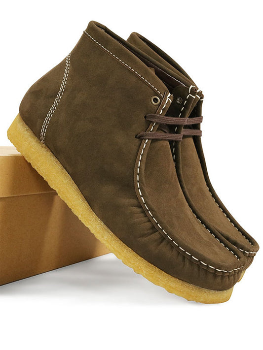 Moccasin Boots in Brown Vegan Suede