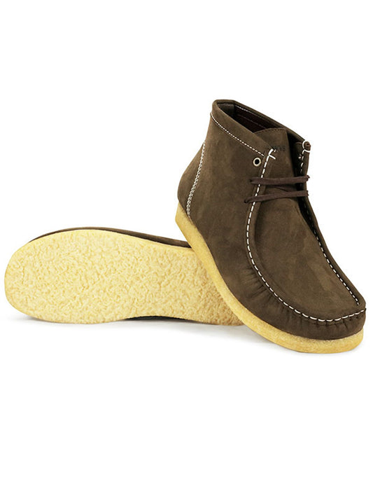 Moccasin Boots in Brown Vegan Suede
