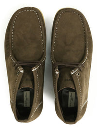 Moccasin Boots in Dark Brown Vegan Suede