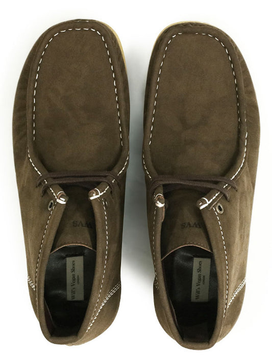 Moccasin Boots in Brown Vegan Suede