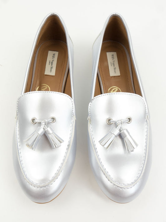 Tassle Loafers in Silver