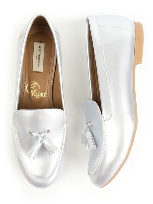 Tassle Loafers in Silver