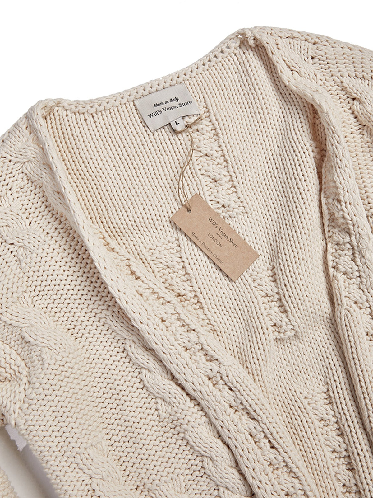 Recycled Chunky Knit Cardigan, detail
