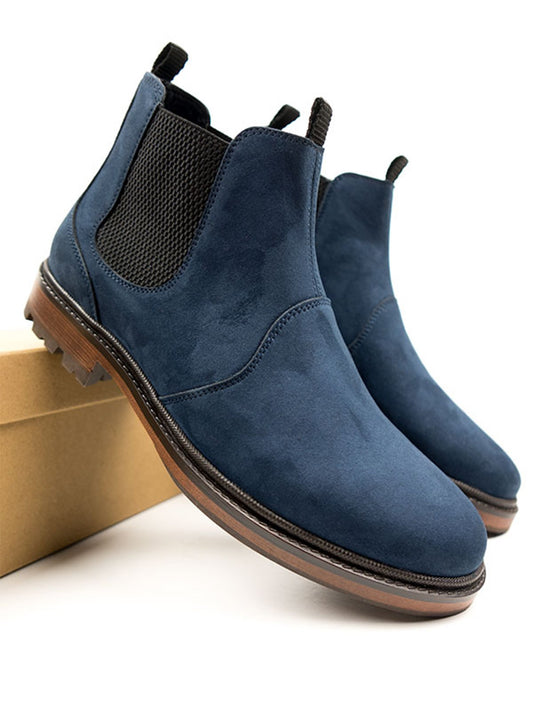 Continental Chelsea Boots in Black Vegan Suede