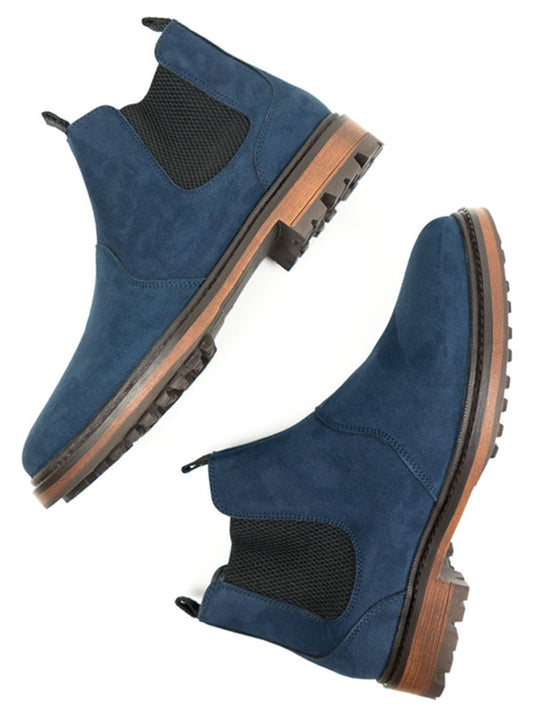 Continental Chelsea Boots in Black Vegan Suede