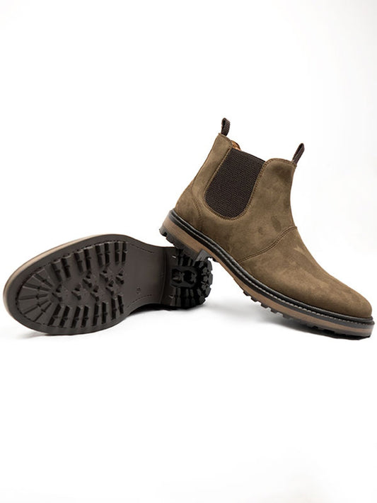 Continental Chelsea Boots in Black Vegan Suede