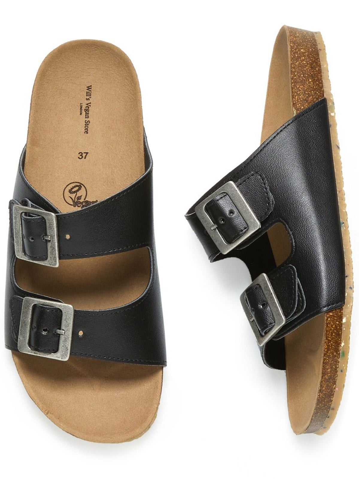 Two Strap Footbed Sandals, toe detail