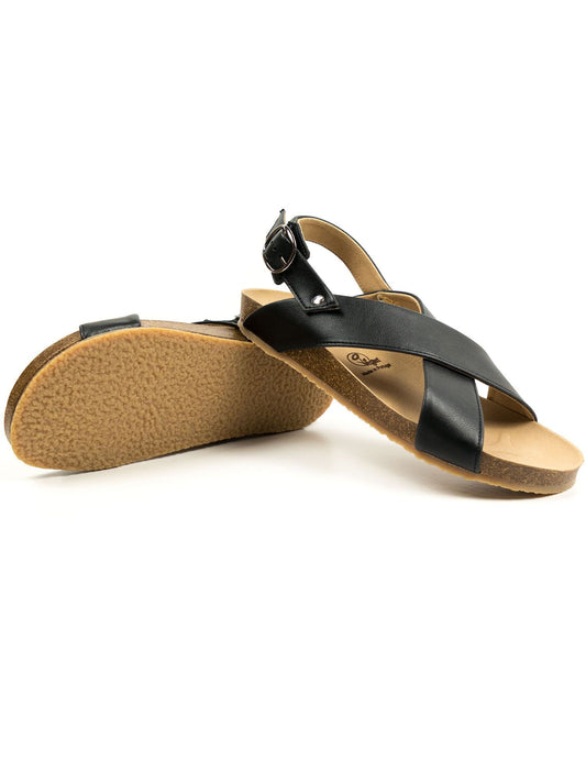 Huarache Footbed Sandals in Tan
