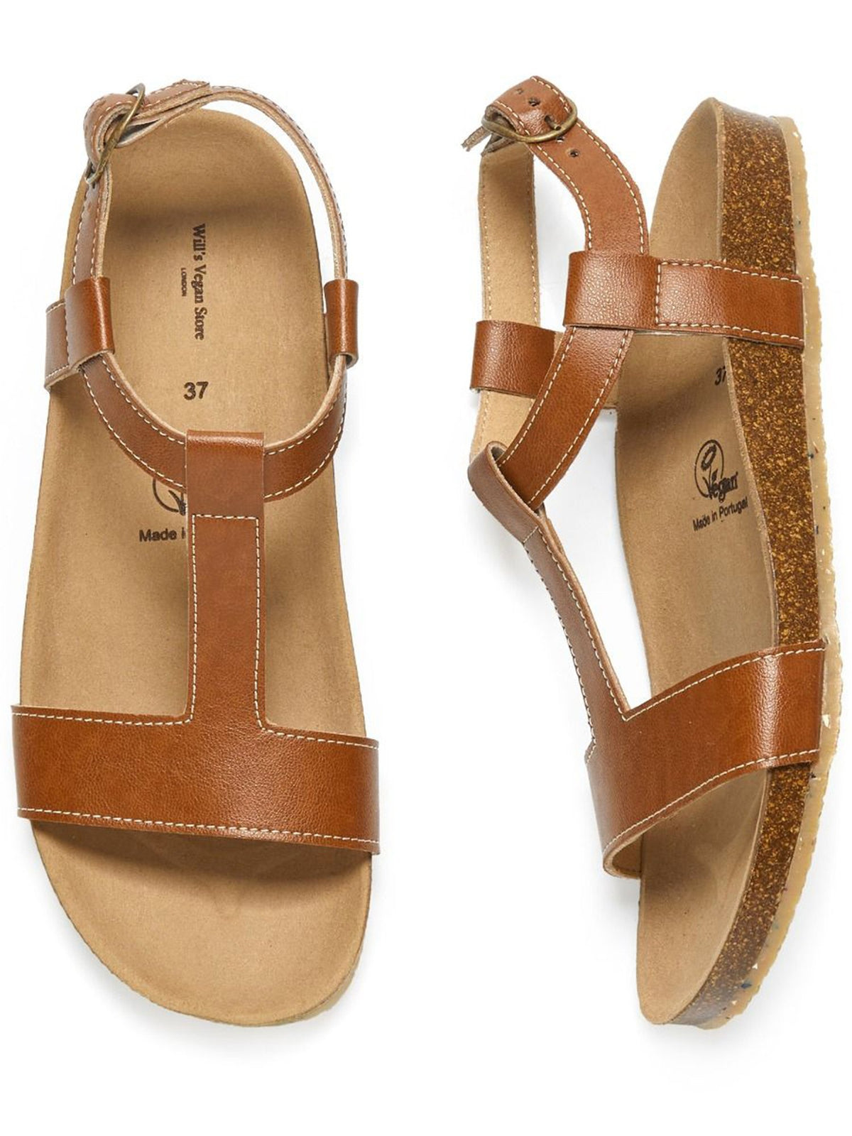 Footbed Sandals in Tan