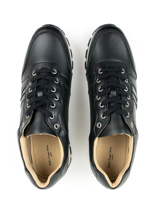 Milan Trainers in Dark Blue Vegan Suede