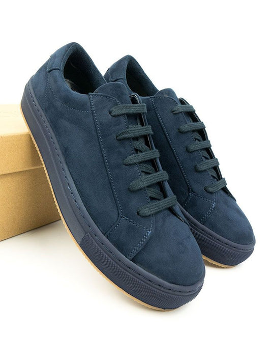 Vegan Suede Sneakers in Dark Blue Vegan Suede