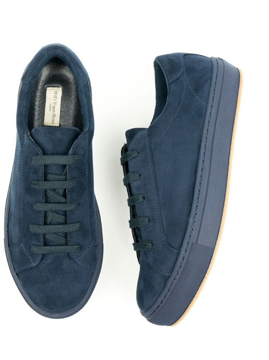 Vegan Suede Sneakers in Dark Blue Vegan Suede