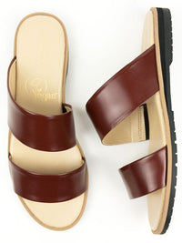Two Strap Sandals in Brown