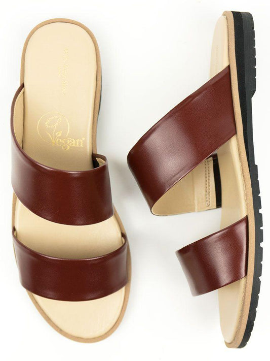 Two Strap Sandals in Brown