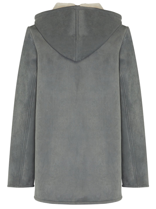 Recycled Vegan Shearling Coat in Tan Recycled Vegan Shearling